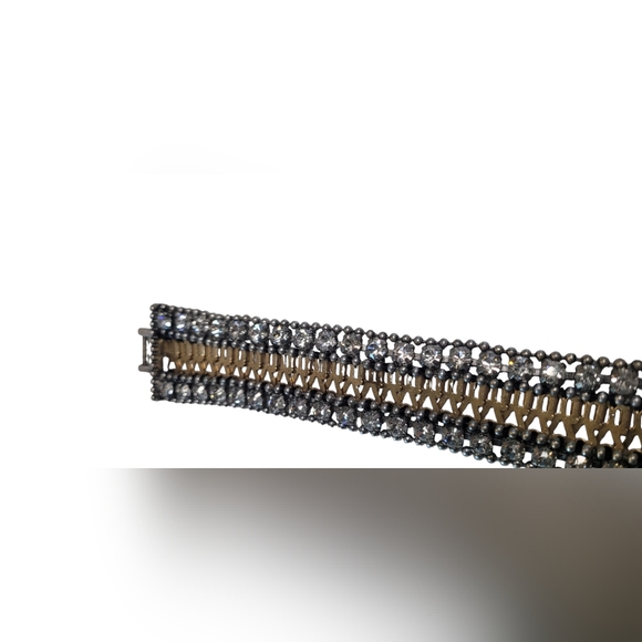 Stella & Dot Portia Gold Silver Rhinestone Bracelet Retired - Picture 12 of 16